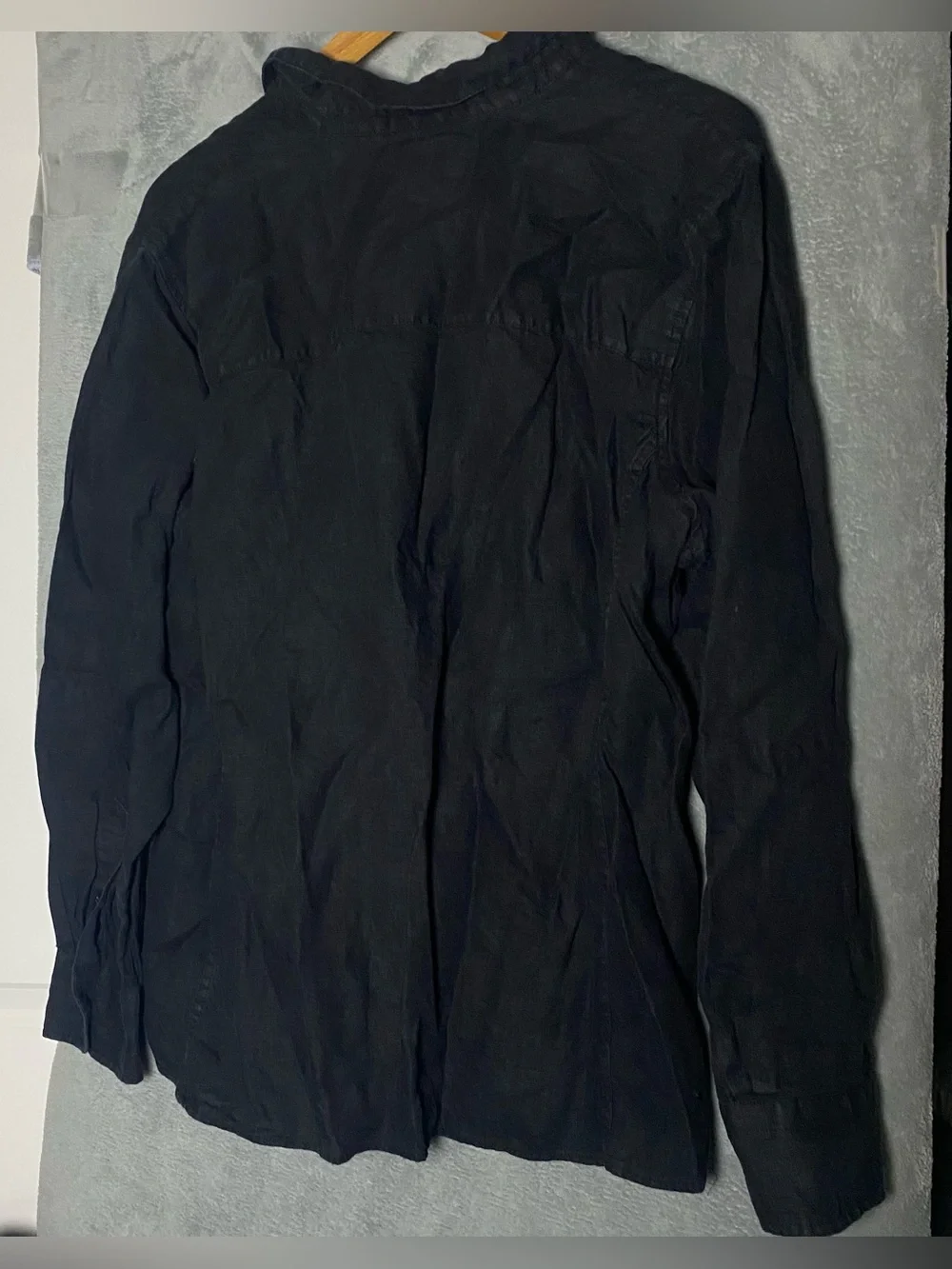 J. Crew Baird mcnutt Black Long-Sleeve Casual Button-Down Shirt Irish linen 20